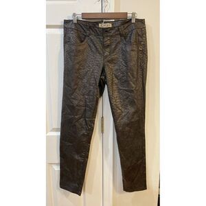 Democracy Jegging Jeans Women's Sz 10 Snake Skin Print Brown Stretch